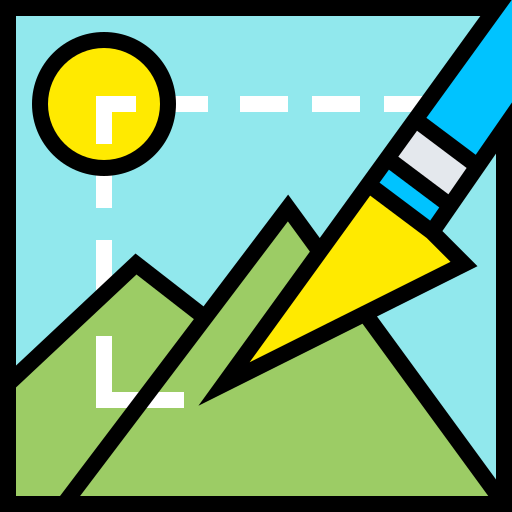 art of a pencil and mountains